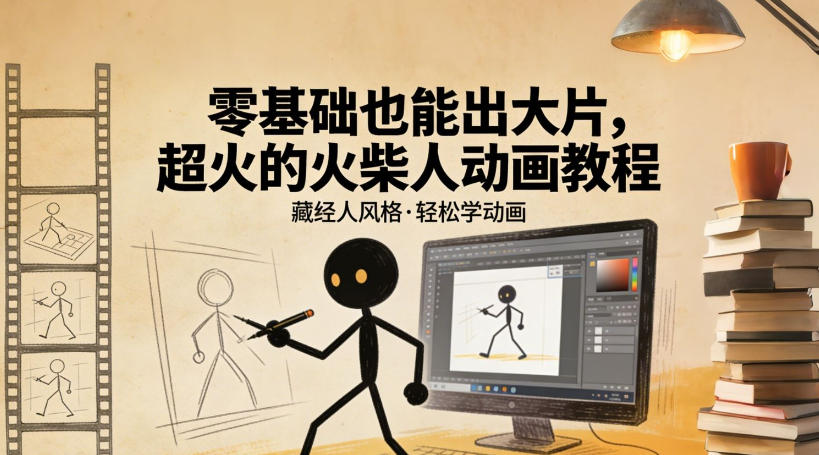 零基础也能出大片,超火的火柴人动画教程(藏经人风格)