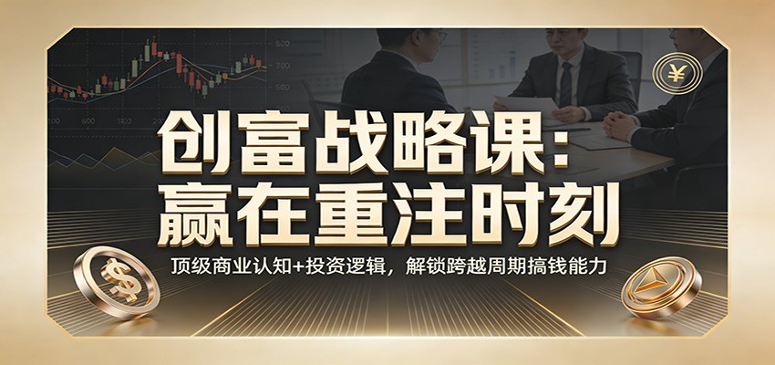 《创富战略课：赢在重注时刻》顶级商业认知+投资逻辑，解锁跨越周期搞钱能力-伊亚库