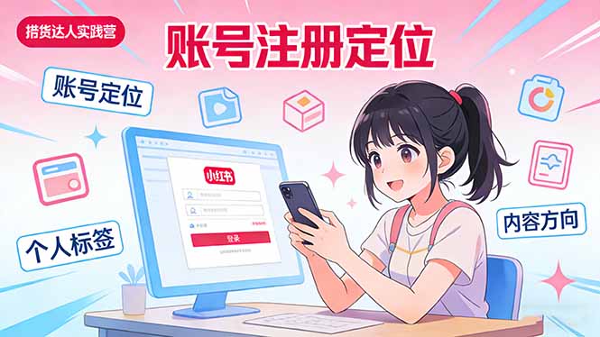 小红书带货达人实战营：账号注册定位、内容创作、选品策略、带货技巧、流量运营等-伊亚库