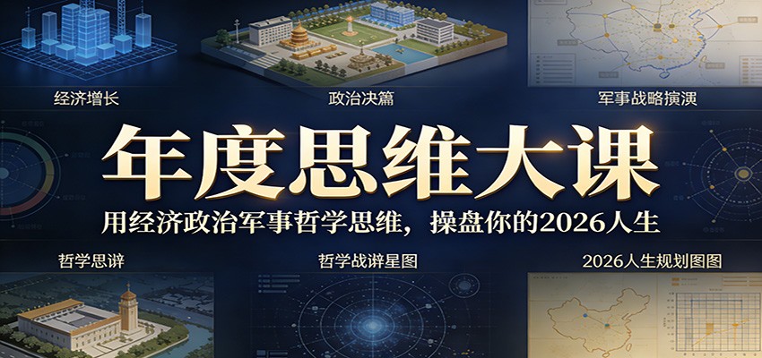年度思维大课，用经济政治军事哲学思维，操盘你的2026人生-伊亚库