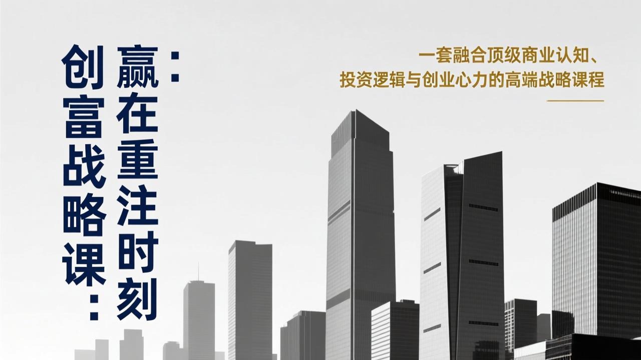 《创富战略课：赢在重注时刻》一套融合顶级商业认知、投资逻辑与创业心力的高端战略课程-伊亚库