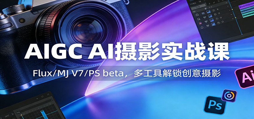 AIGC AI摄影实战课：Flux/MJ V7/PS beta，多工具解锁创意摄影-伊亚库