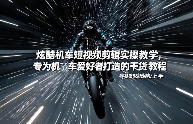 炫酷机车短视频剪辑实操教学，专为机车爱好者打造的干货教程，零基础也能轻松上手-伊亚库