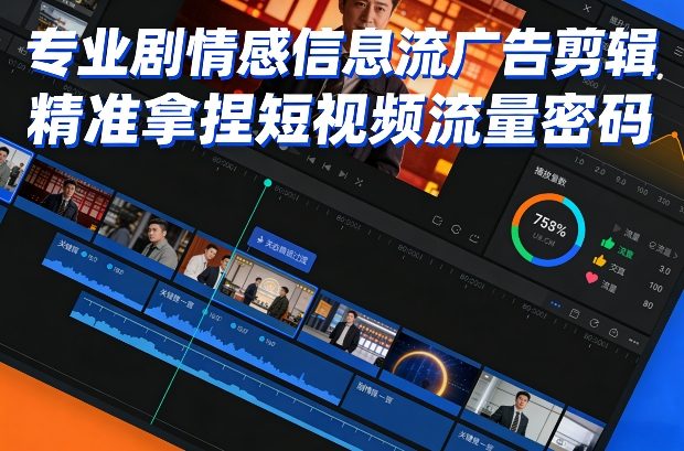 专业剧情感信息流广告剪辑,精准拿捏短视频流量密码
