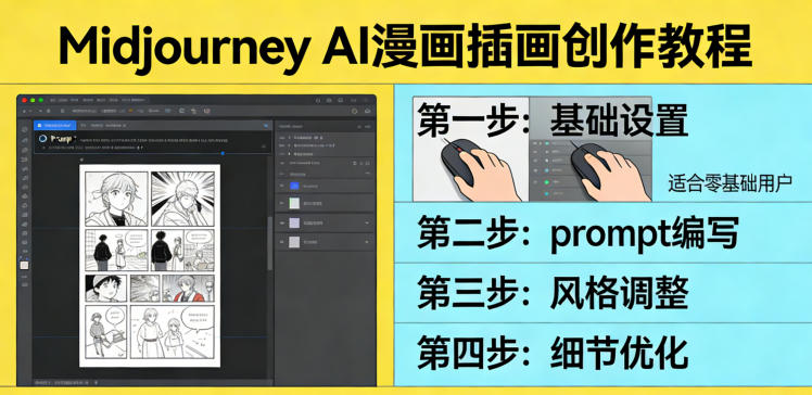 利用Midjourney AI人工智能轻松创作漫画插画教程，零基础创作完整漫画插画-伊亚库