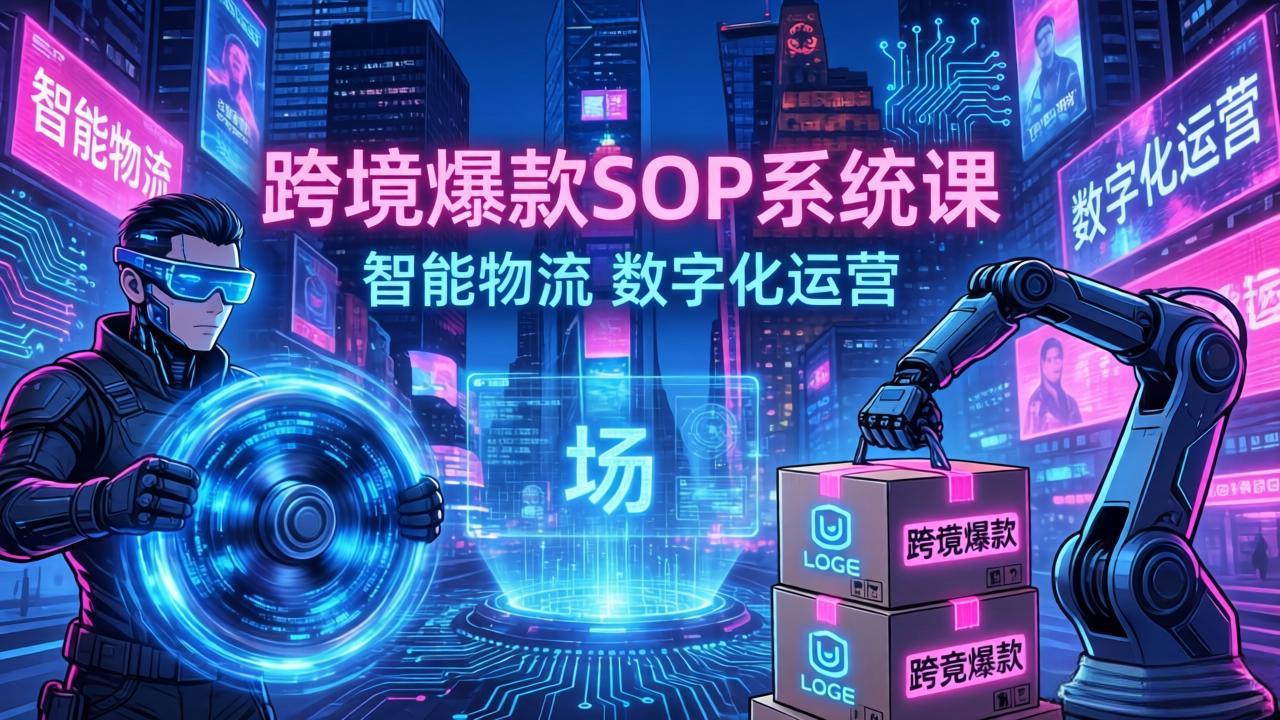 跨境爆款SOP系统课，“内容飞轮+精准投放+AI自动化”为核心，拆解“人×货×场”黄金公式-伊亚库