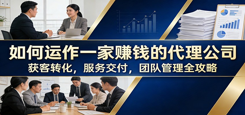 如何运作一家赚钱的代理公司：获客转化，服务交付，团队管理全攻略-伊亚库
