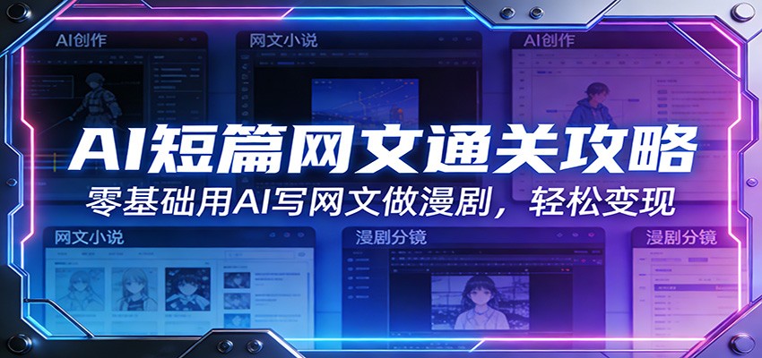 AI短篇网文通关攻略：零基础用AI写网文做漫剧，轻松变现-伊亚库