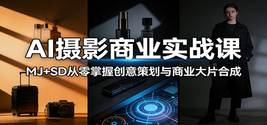 AI摄影商业实战课：MJ+SD从零掌握创意策划与商业大片合成-伊亚库