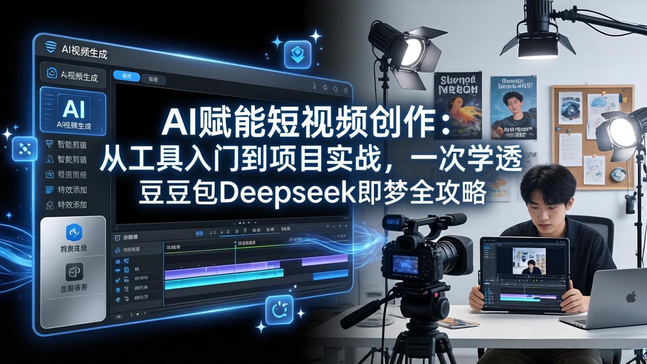 AI赋能短视频创作：从工具入门到项目实战，一次学透豆包Deepseek即梦全攻略-伊亚库