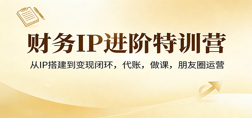 财务IP进阶特训营：从IP搭建到变现闭环，代账，做课，朋友圈运营-伊亚库