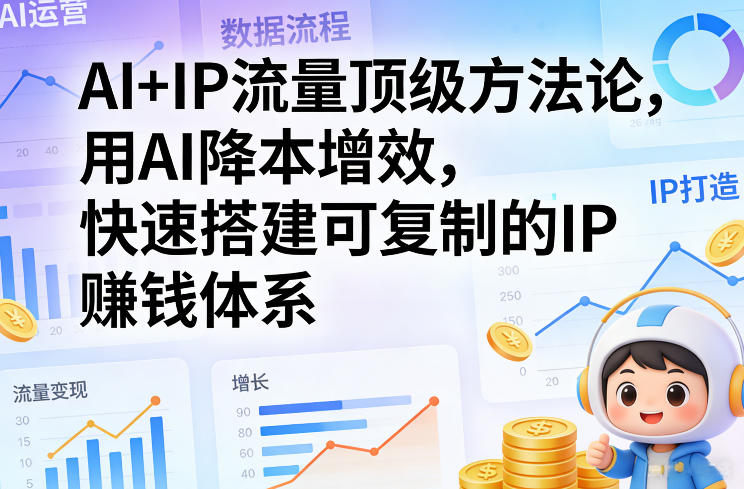 AI+IP流量顶级方法论，用AI降本增效，快速搭建可复制的IP賺钱体系-伊亚库