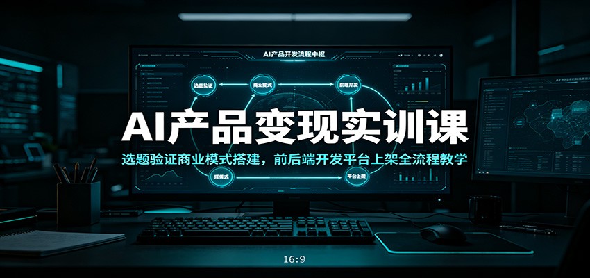AI产品变现实训课：选题验证商业模式搭建，前后端开发平台上架全流程教学-伊亚库