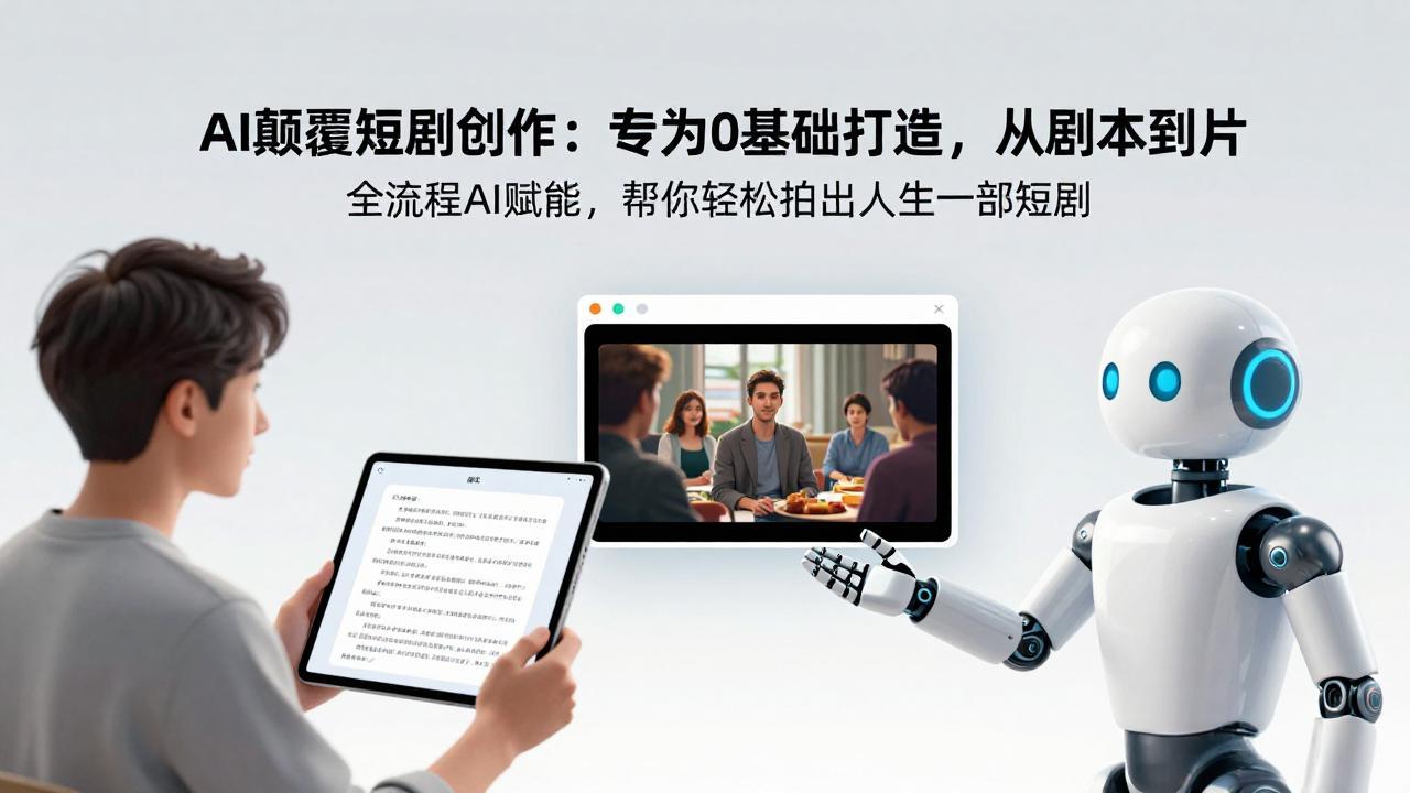 AI颠覆短剧创作：专为0基础打造，从剧本到成片全流程AI赋能，帮你轻松拍出人生第一部短剧-伊亚库