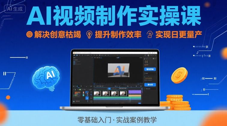 Ai视频制作实操课，解决创意枯竭、效率低下痛点，实现日更量产可持续变现(更新26年3月)-伊亚库