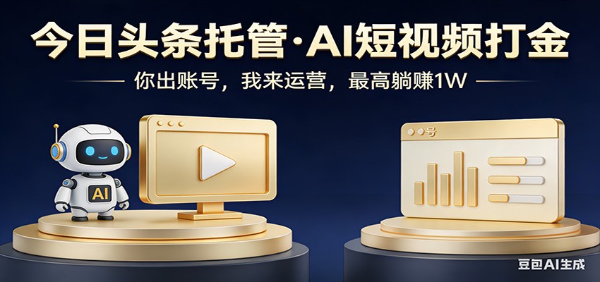 头条号AI托管，我提供作品，你提供账号，每天5分钟发布，小白躺赚3000+-伊亚库