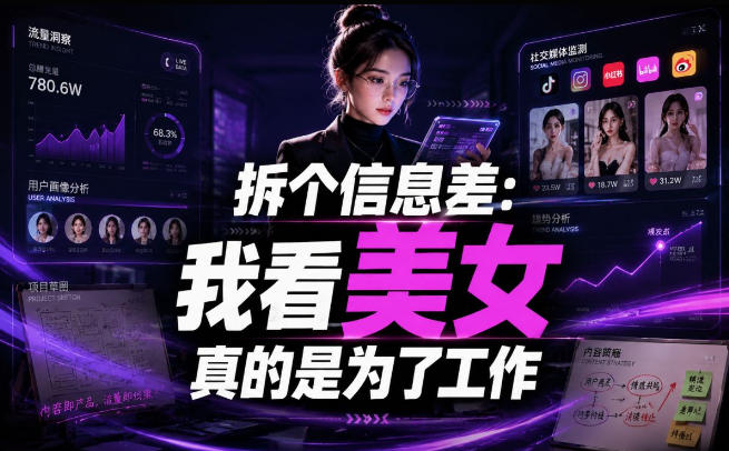 【理直气壮】我给看美女找了一个非常恰当的理由,信息差项目
