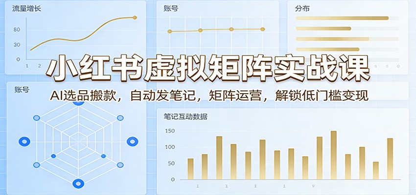 小红书虚拟矩阵实战课：AI选品搬款，自动发笔记，矩阵运营，解锁低门槛变现-伊亚库