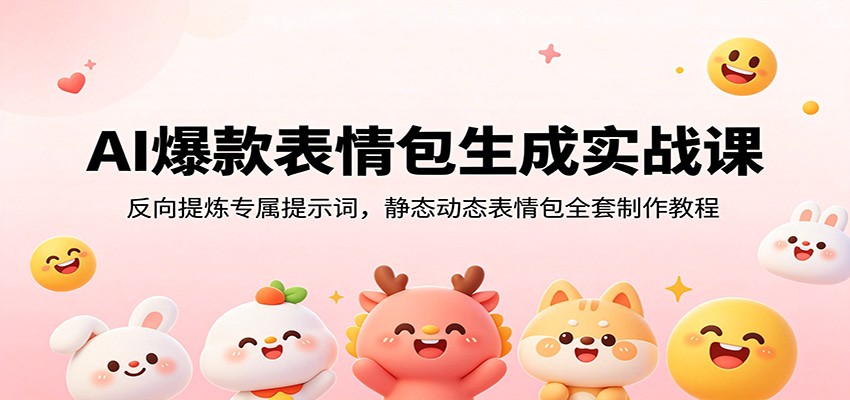 AI爆款表情包生成实战课：反向提炼专属提示词，静态动态表情包全套制作教程-伊亚库