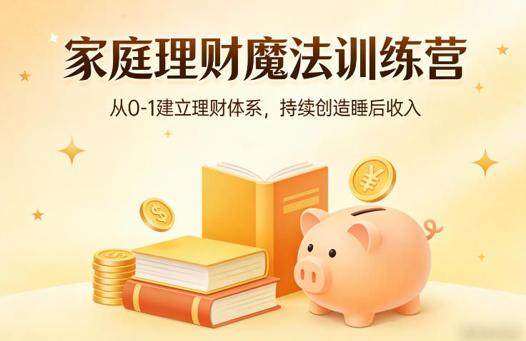 家庭理财魔法训练营，从0-1建立理财体系，持续创造睡后收入-伊亚库