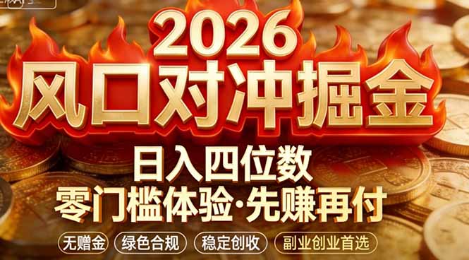 2026美金对冲套利，无赠金对冲策略保驾护航，低门槛易上手实操。单人单日收益2000+-伊亚库