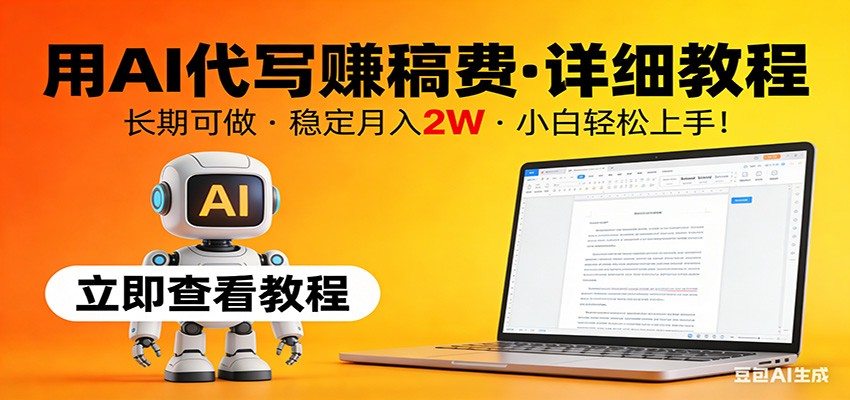用AI代写赚稿费，详细教程，长期可做，稳定月入2W，小白轻松上手！-伊亚库