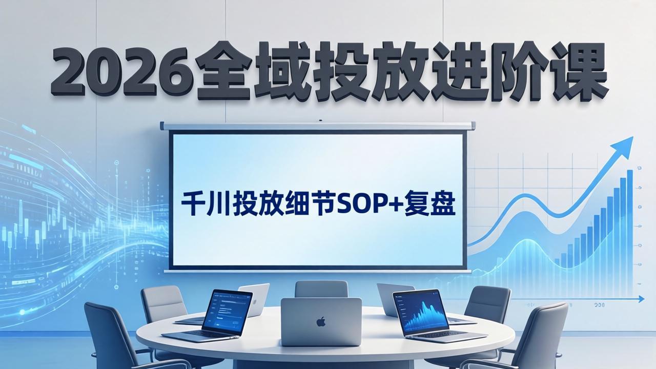 2026全域投放进阶课：杭州线下3天实战，千川投放细节SOP+复盘，撬动自然流量-伊亚库