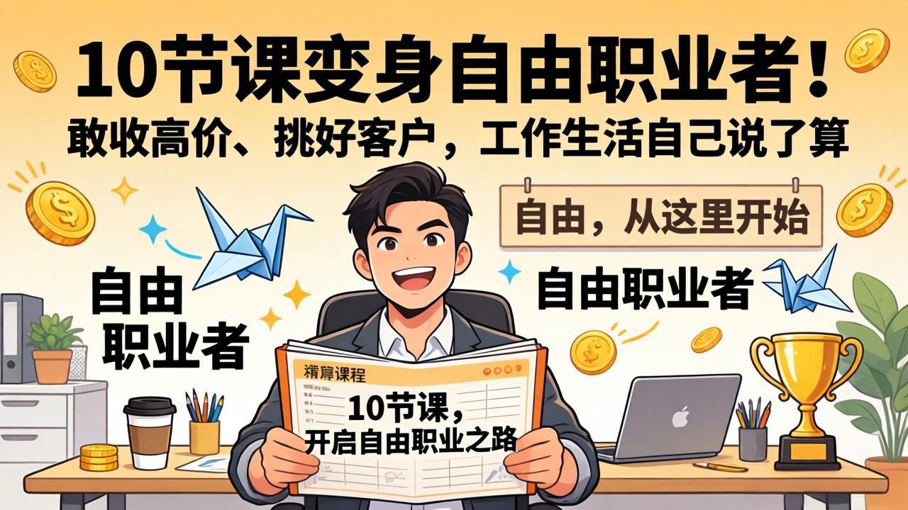 10 节课变身自由职业者！敢收高价、挑好客户，工作生活自己说了算-伊亚库