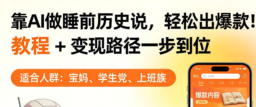 靠AI做睡前历史解说，轻松出爆款！教程+变现路径一步到位，单个视频收益1K+【揭秘】-伊亚库