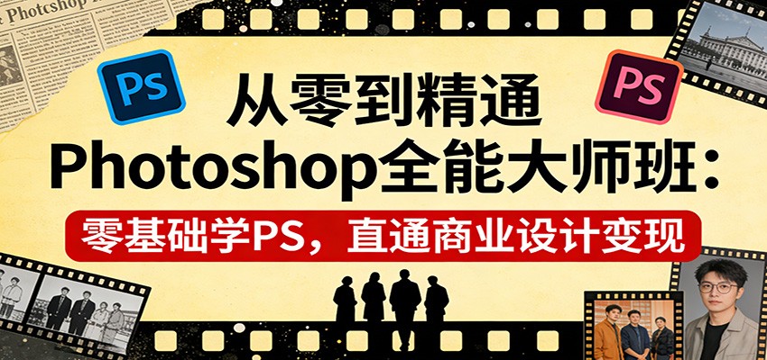 从零到精通Photoshop全能大师班：零基础学PS，直通商业设计变现-伊亚库