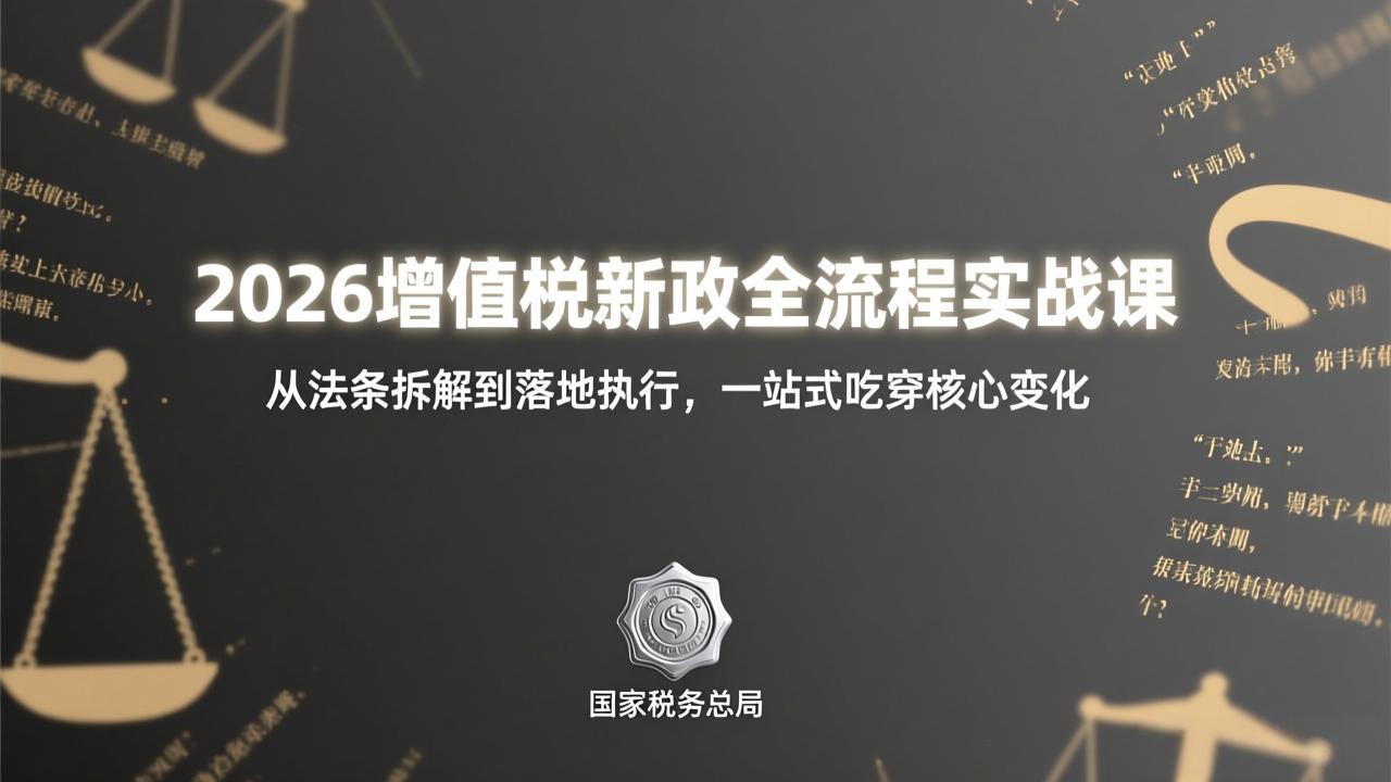2026增值税新政全流程实战课:从法条拆解到落地执行,一站式吃透核心变化-伊亚库
