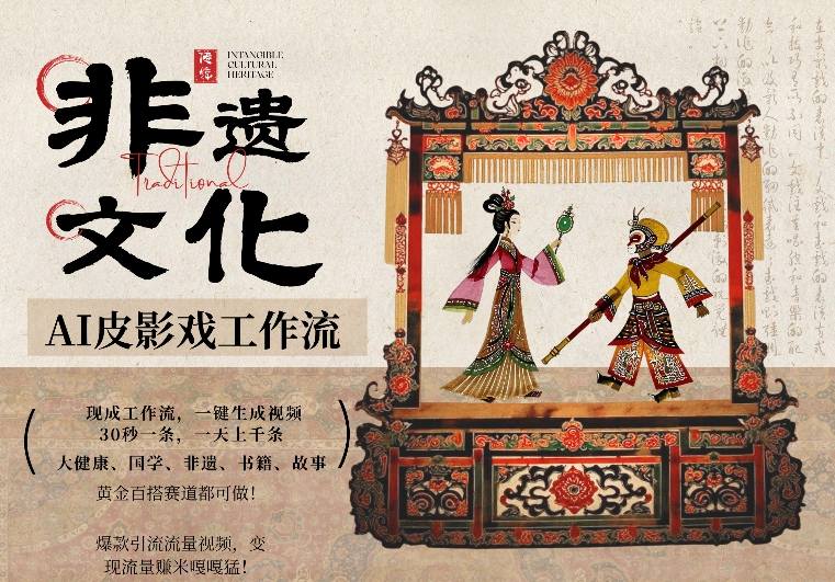 AI一键生成民俗文化非遗皮影戏视频，一刀不剪无需剪辑，30S一条，一天上百条，流量财富嘎嘎猛-伊亚库