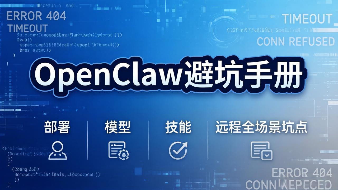 OpenClaw避坑手册：部署+模型+技能+远程全场景坑点，一次性给你说全，少走弯路-伊亚库