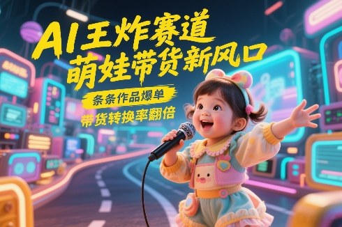 AI王炸赛道，萌娃带货新风口，条条作品爆单，带货转换率翻倍，核心逻辑拆解-伊亚库