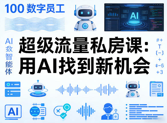 你的AI数字员工100个智能体，超级流量私房课，用AI找到新机会-伊亚库