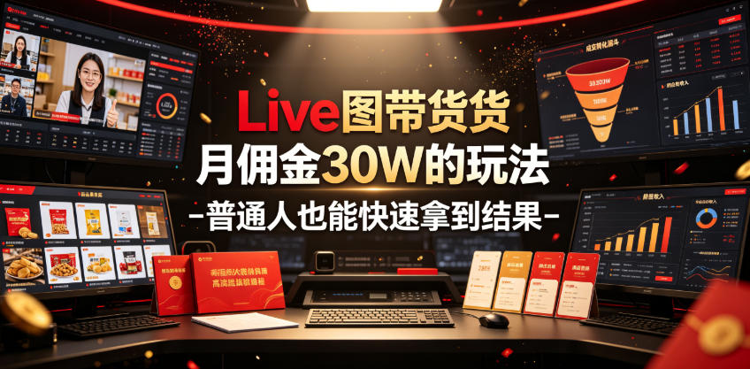 Live图带货月佣金30W的玩法-普通人也能快速拿到结果-伊亚库