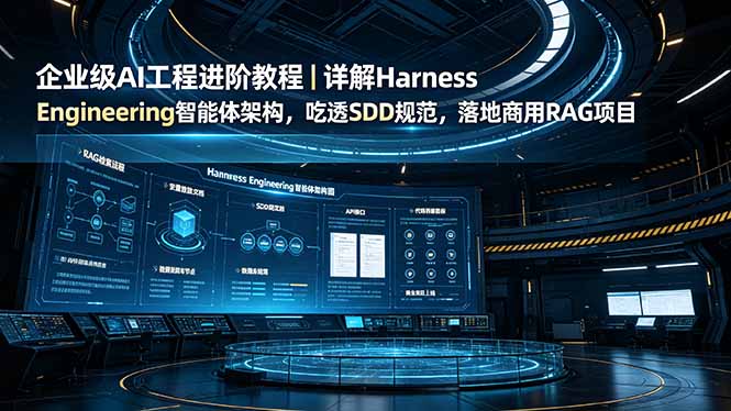 企业级AI工程进阶教程｜详解Harness Engineering智能体架构，吃透SDD规范，落地商用RAG项目-伊亚库