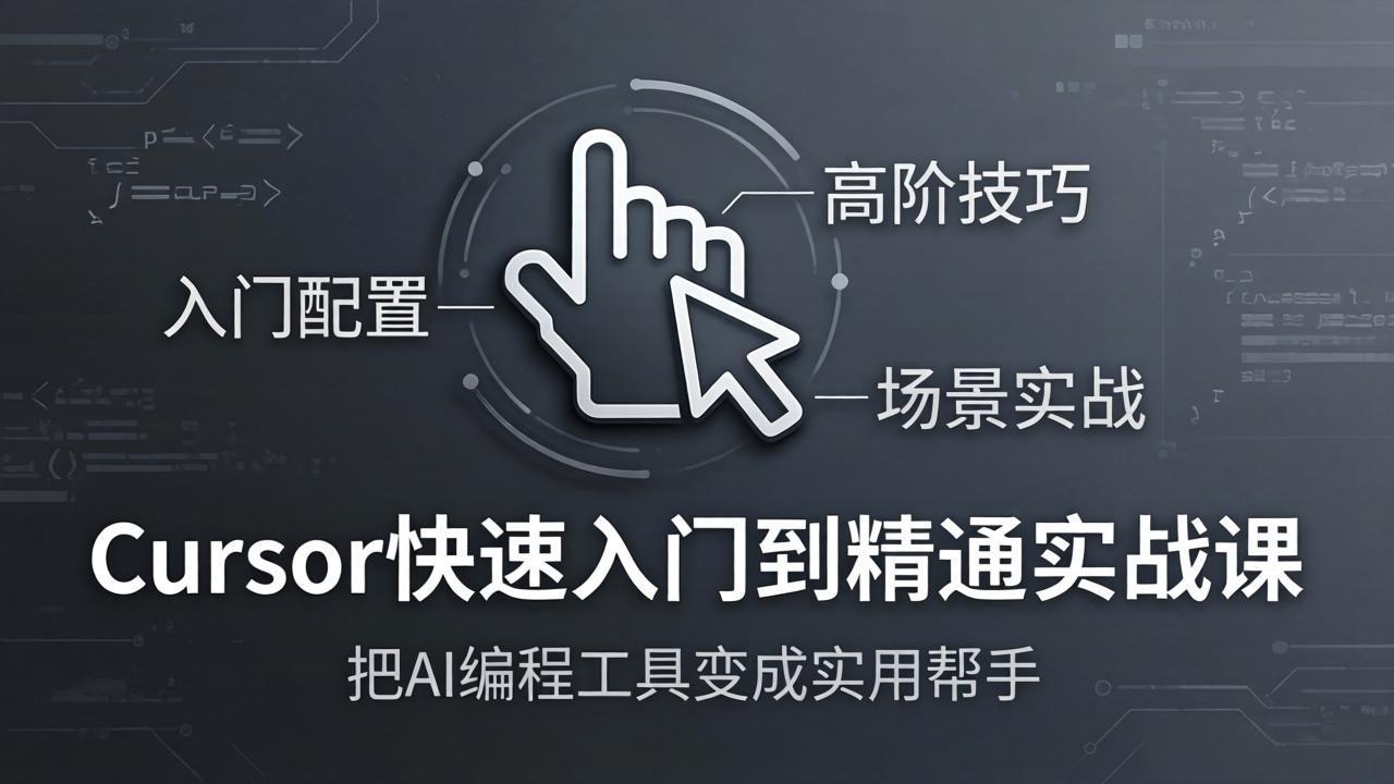 Cursor快速入门到精通实战课：入门配置+高阶技巧+场景实战，把AI编程工具变成实用帮手-伊亚库