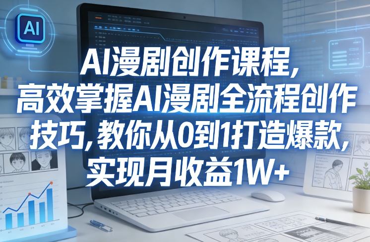 某社群AI漫剧创作课程，高效掌握AI漫剧全流程创作技巧，教你从0到1打造爆款，实现月收益1W+-伊亚库