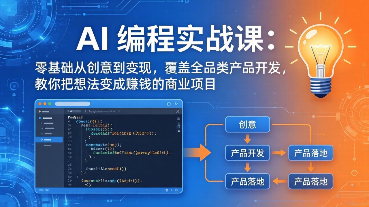 AI编程实战课-第三期：零基础从创意到变现，覆盖全品类产品开发，把想法变成赚钱的商业项目-伊亚库
