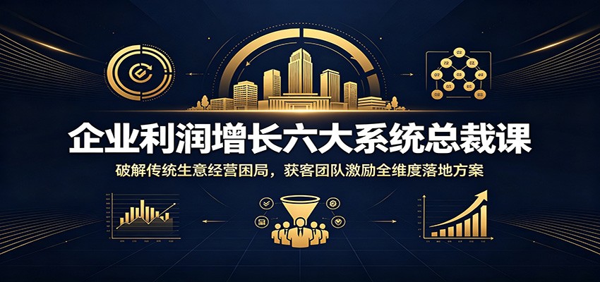 企业利润增长六大系统总裁课：破解传统生意经营困局，获客团队激励全维度落地方案-伊亚库