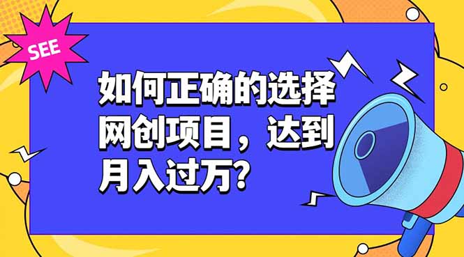 如何正确的选择网创项目，达到月入过万？，本课程教你正确选择项目。-伊亚库