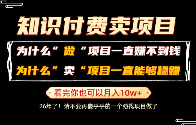 普通人为什么能够靠卖项目轻松月入10W+，而做项目却容易成炮灰，卖项目为什么能够稳賺不赔？【揭秘】-伊亚库