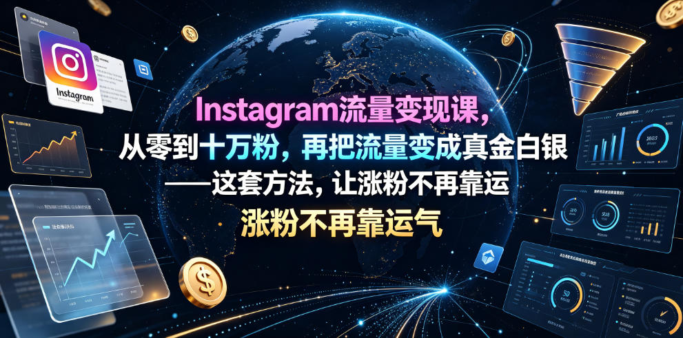 Instagram流量变现课，从零到十万粉，再把流量变成真金白银——这套方法，让涨粉不再靠运气【原创双语字幕】-伊亚库