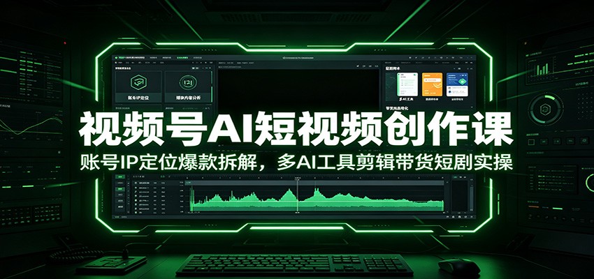 视频号AI短视频创作课：账号IP定位爆款拆解，多AI工具剪辑带货短剧实操-伊亚库