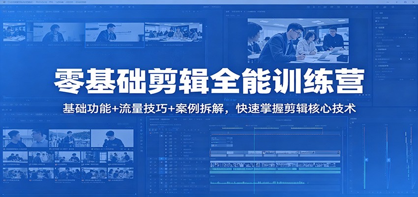 零基础剪辑全能训练营：基础功能+流量技巧+案例拆解，快速掌握剪辑核心技术-伊亚库