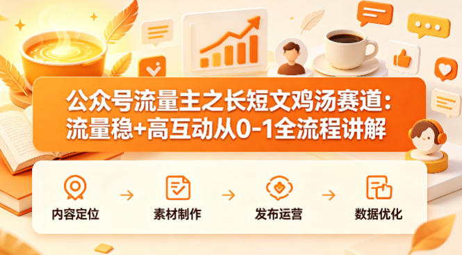 公众号流量主之长短文鸡汤赛道，流量稳+高互动，从0-1全流程讲解-伊亚库