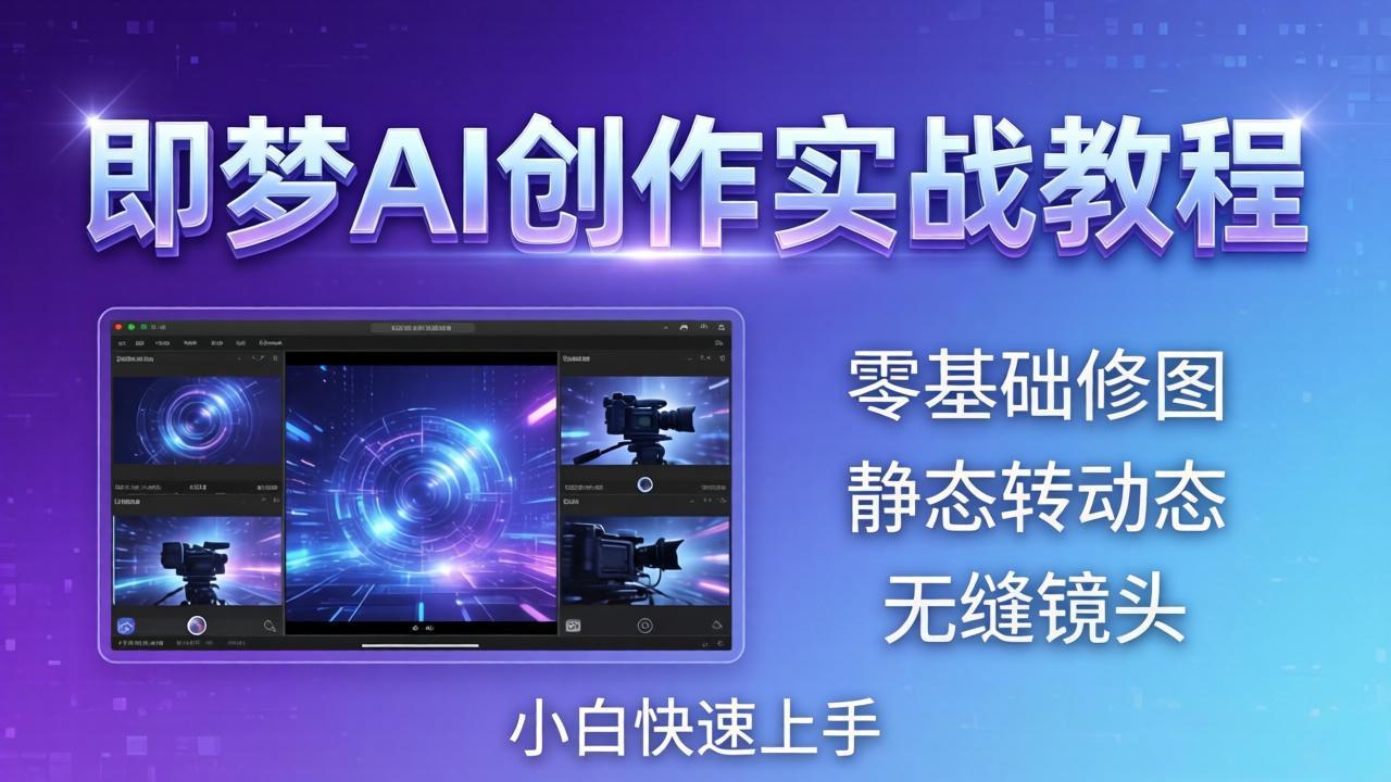 即梦AI创作实战教程，从零基础修图到AI导演，实战教学静态转动态+无缝镜头，小白快速上手-伊亚库