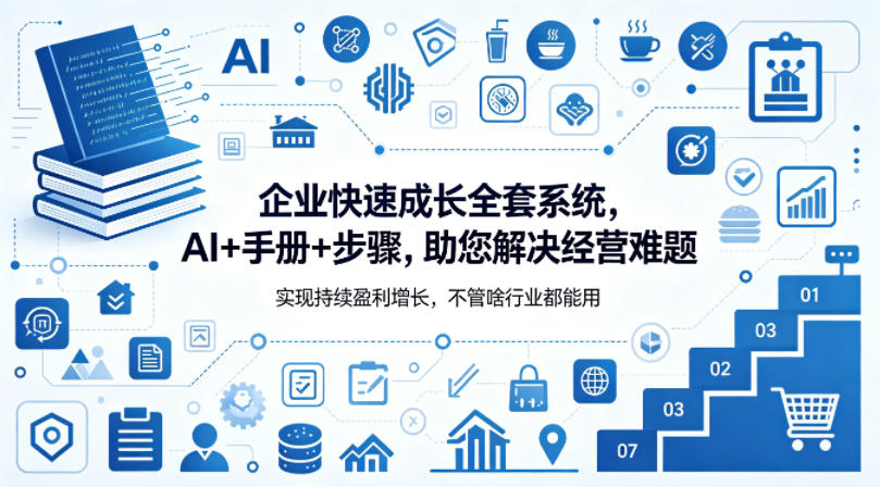 企业快速成长全套系统，AI+手册+步骤，助您解决经营难题，实现持续盈利增长，不管啥行业都能用-伊亚库