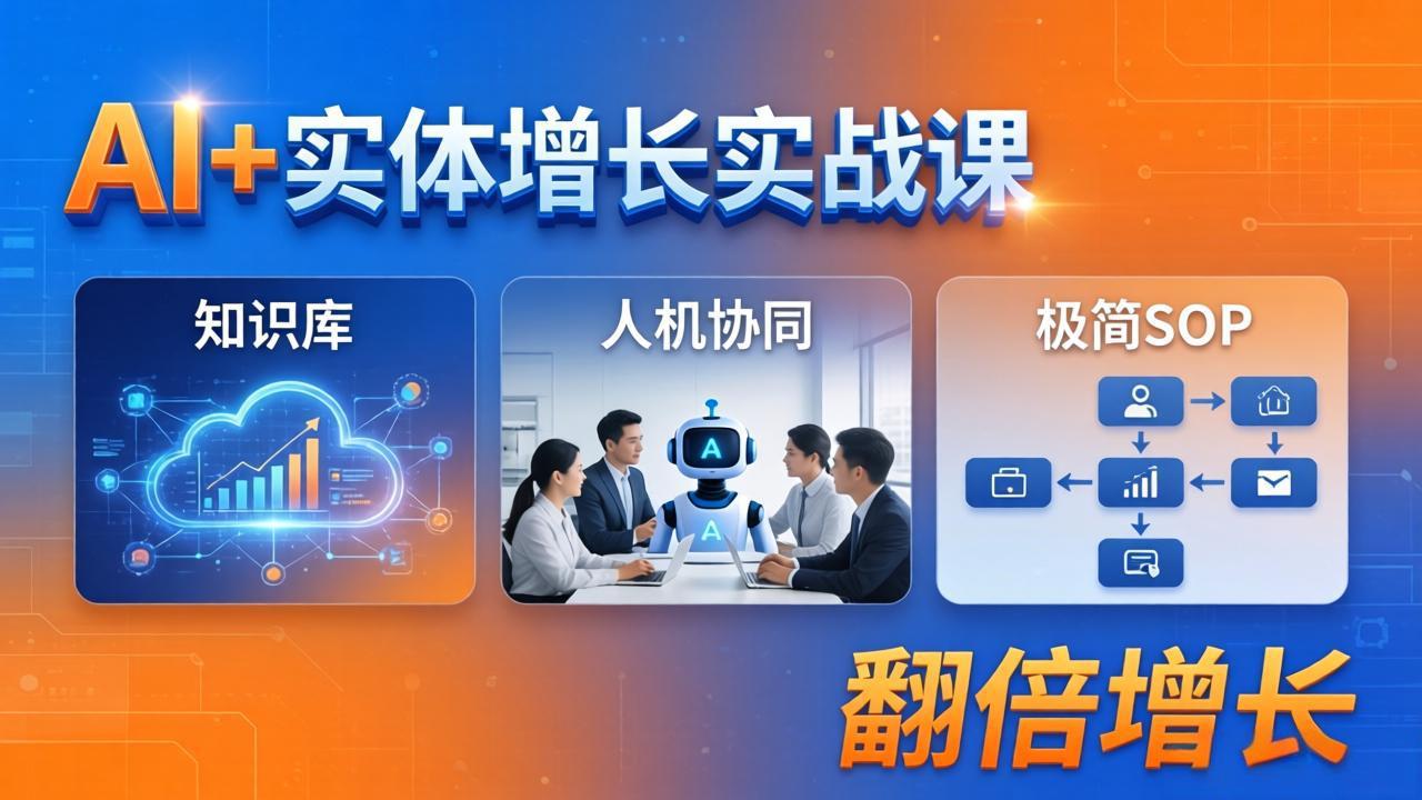 AI+实体增长实战课：知识库+人机协同+极简SOP，助力实体业务翻倍增长-伊亚库
